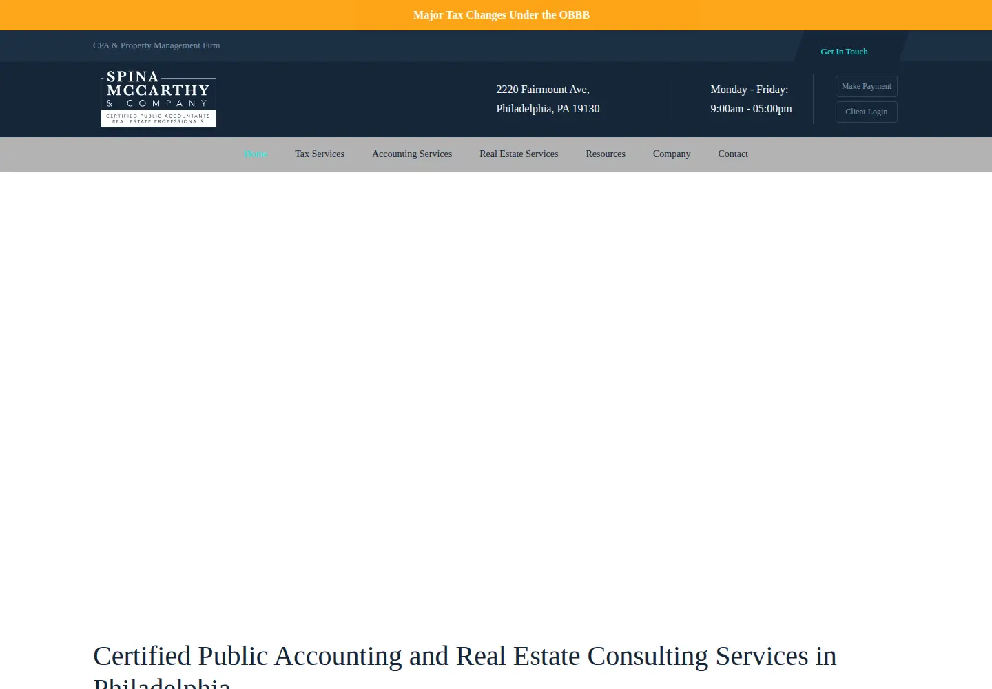 Screenshot of spinacpa.com