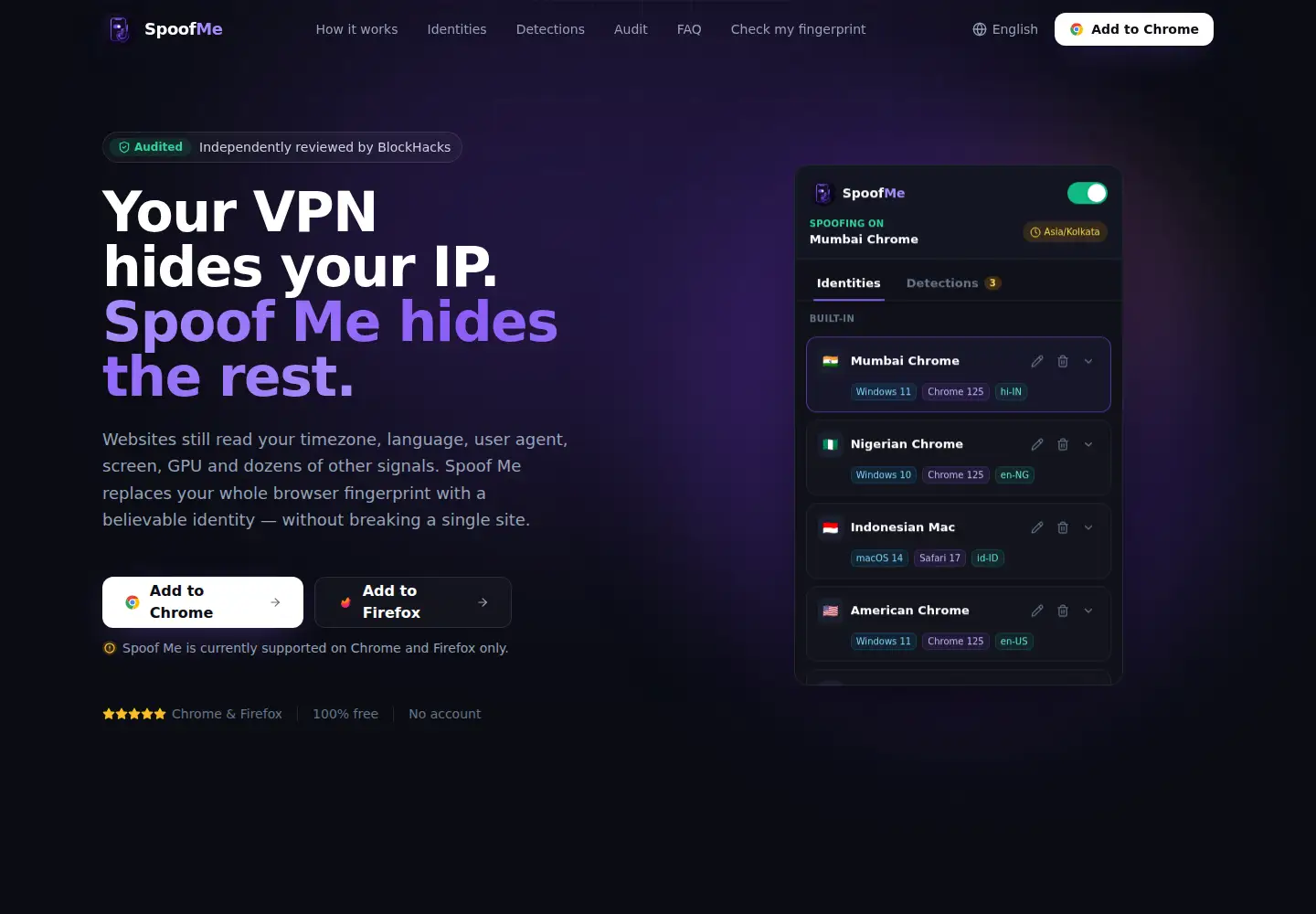 Screenshot of spoof-me.com