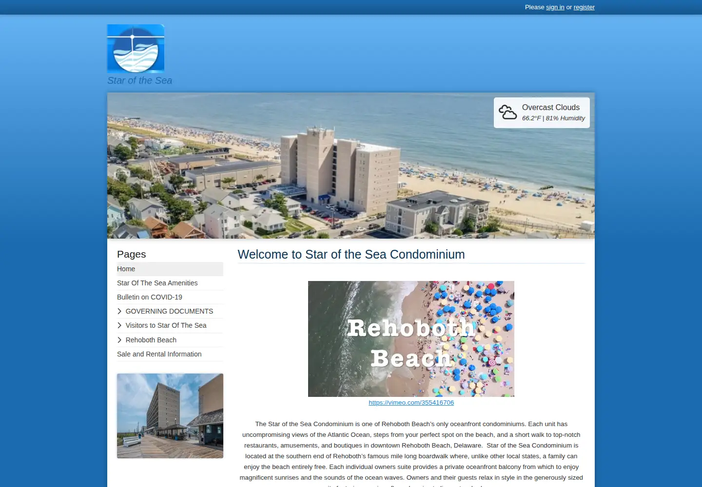 Captured homepage of staroftheseade.com in the current scan