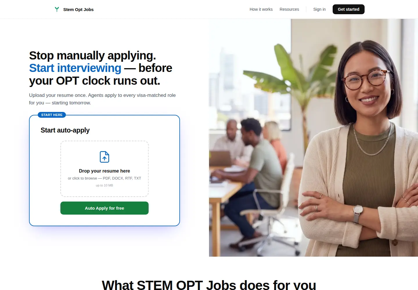 Screenshot of stemoptjobs.com