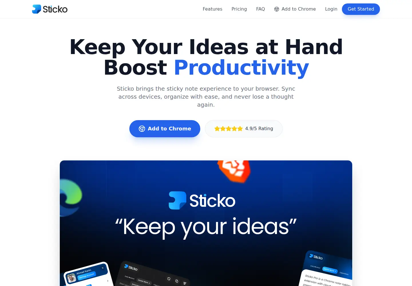 Captured homepage of stickoapp.com in the current scan