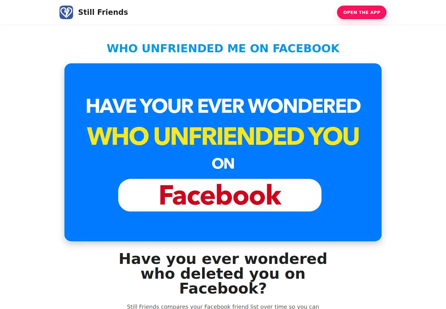 Captured homepage of stillfriends.com in the current scan