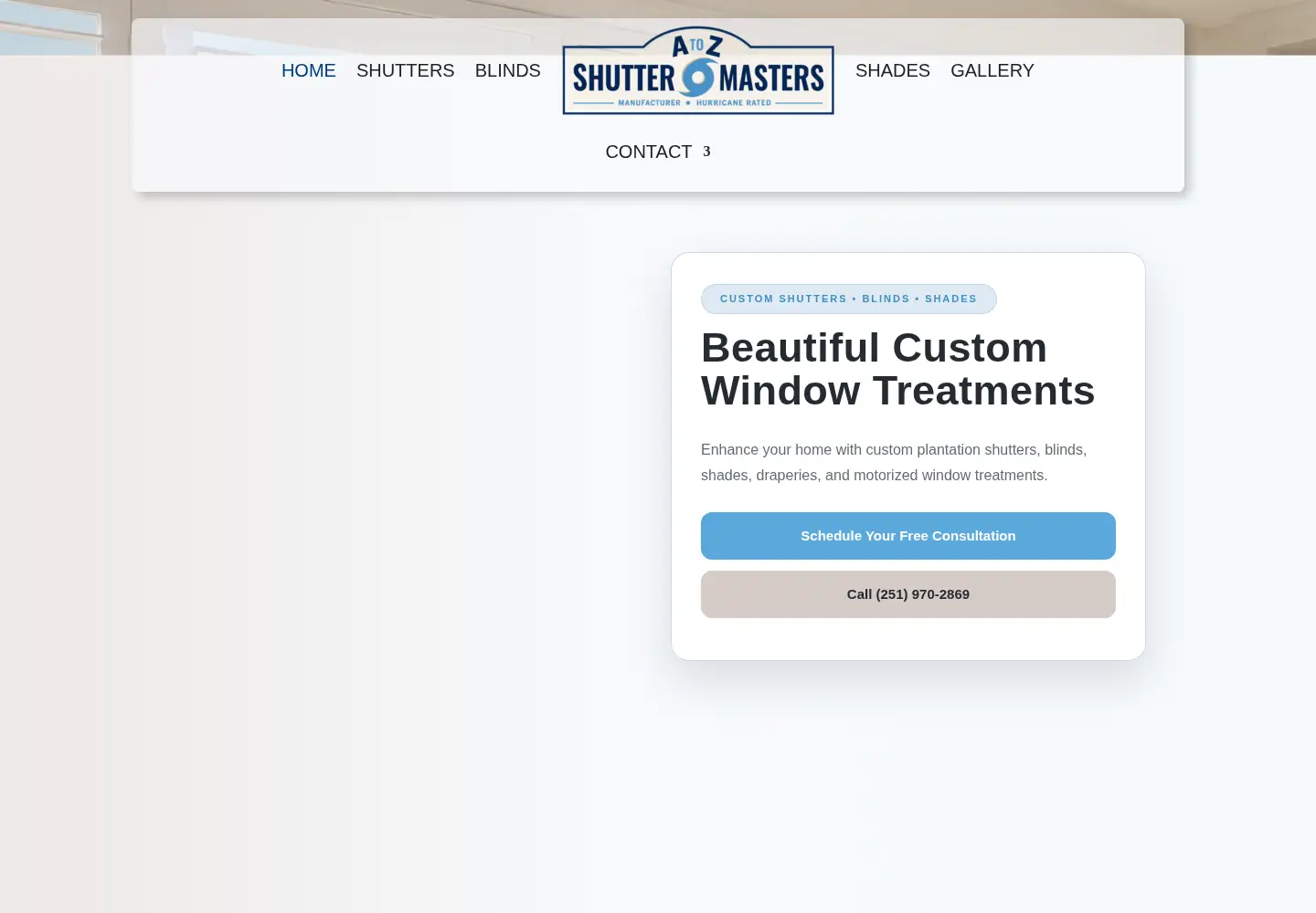 Captured homepage of suncoastblindsshutters.com in the current scan