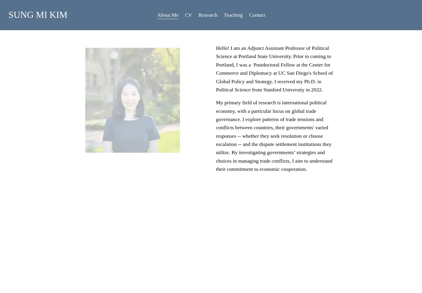 Screenshot of sungmikim.com
