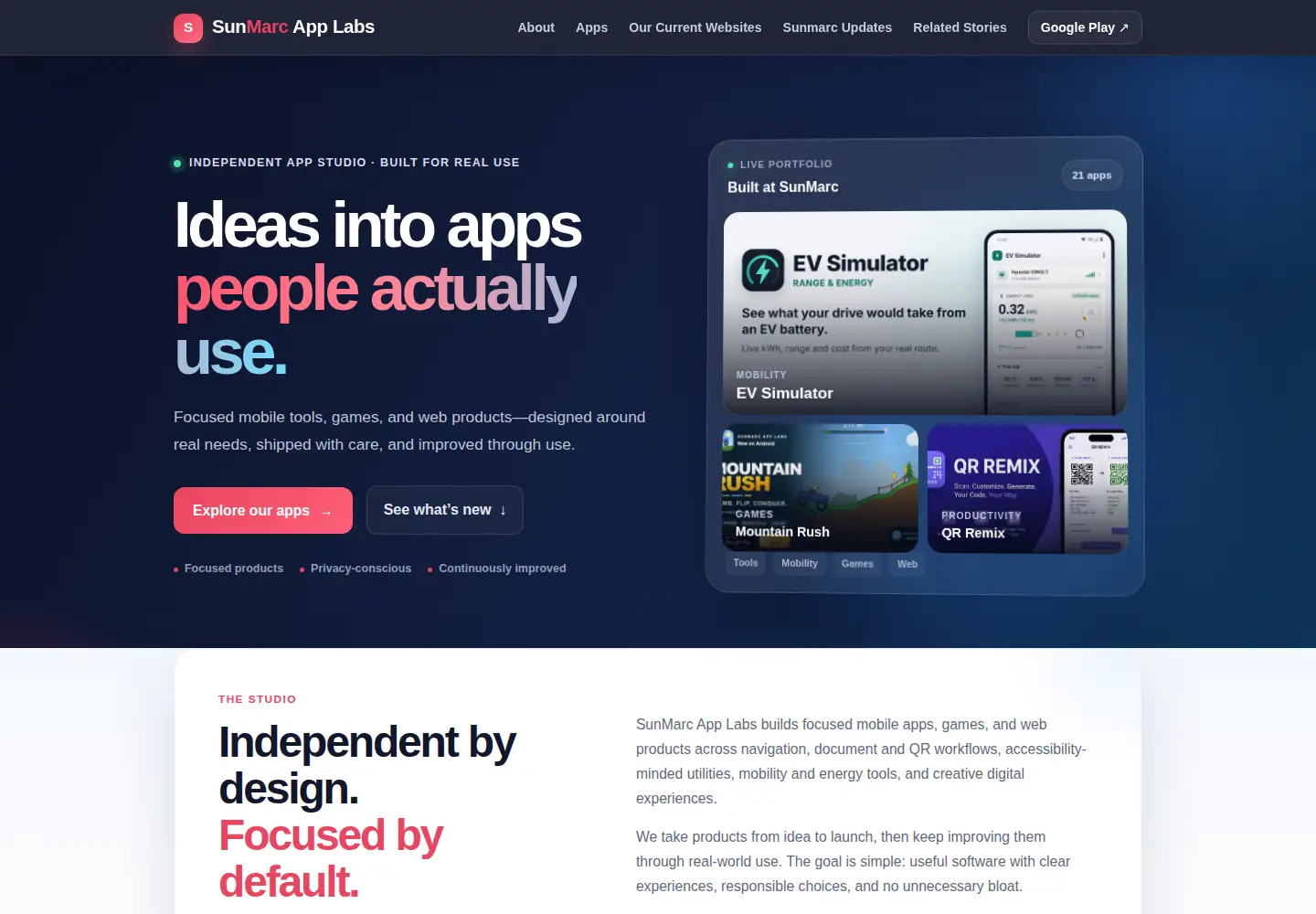 Screenshot of sunmarcs.com