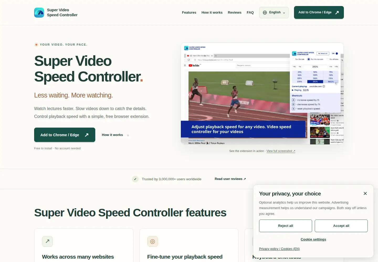 Captured homepage of super-video-speed-controller.com in the current scan