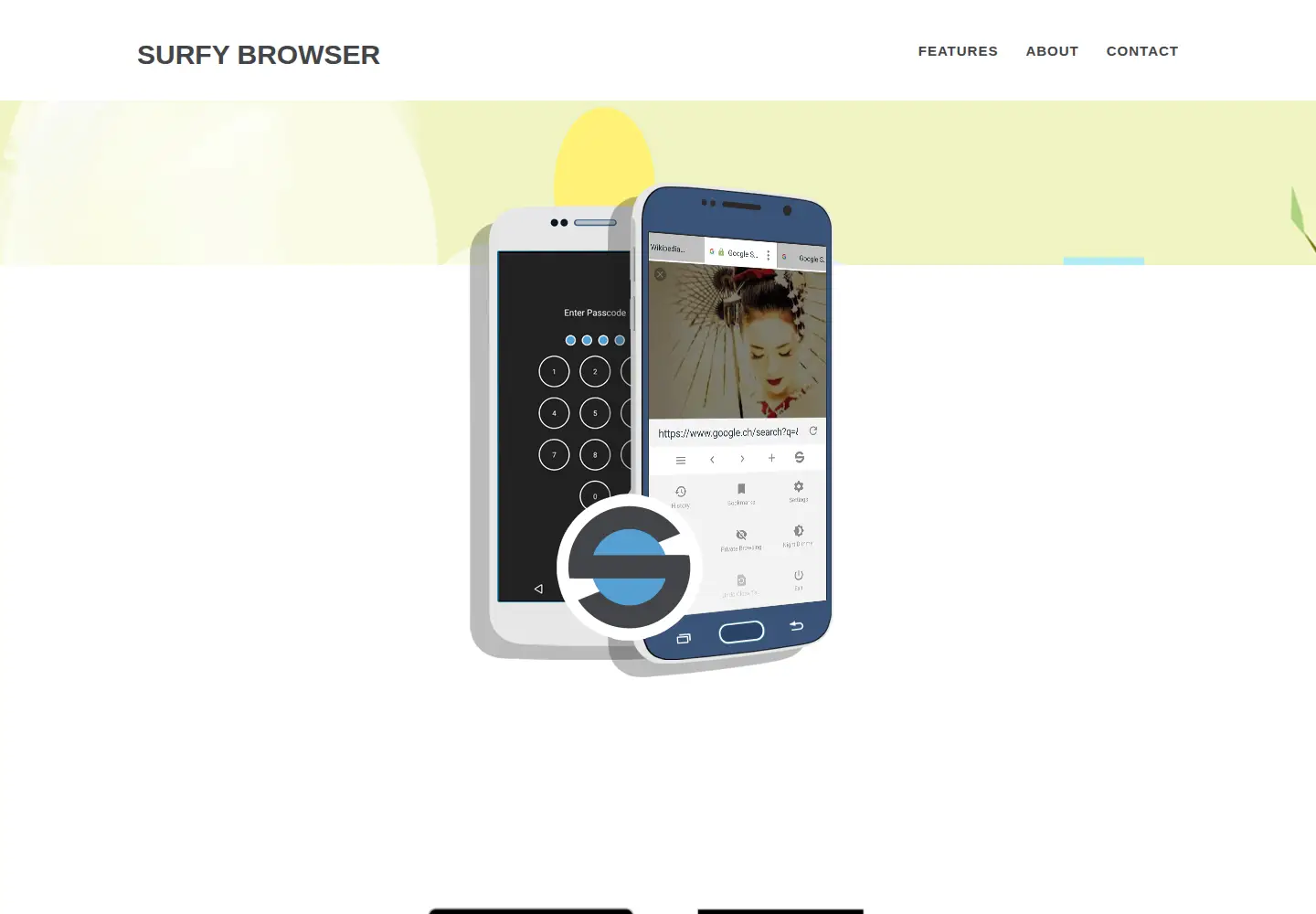 Captured homepage of surfybrowser.com in the current scan