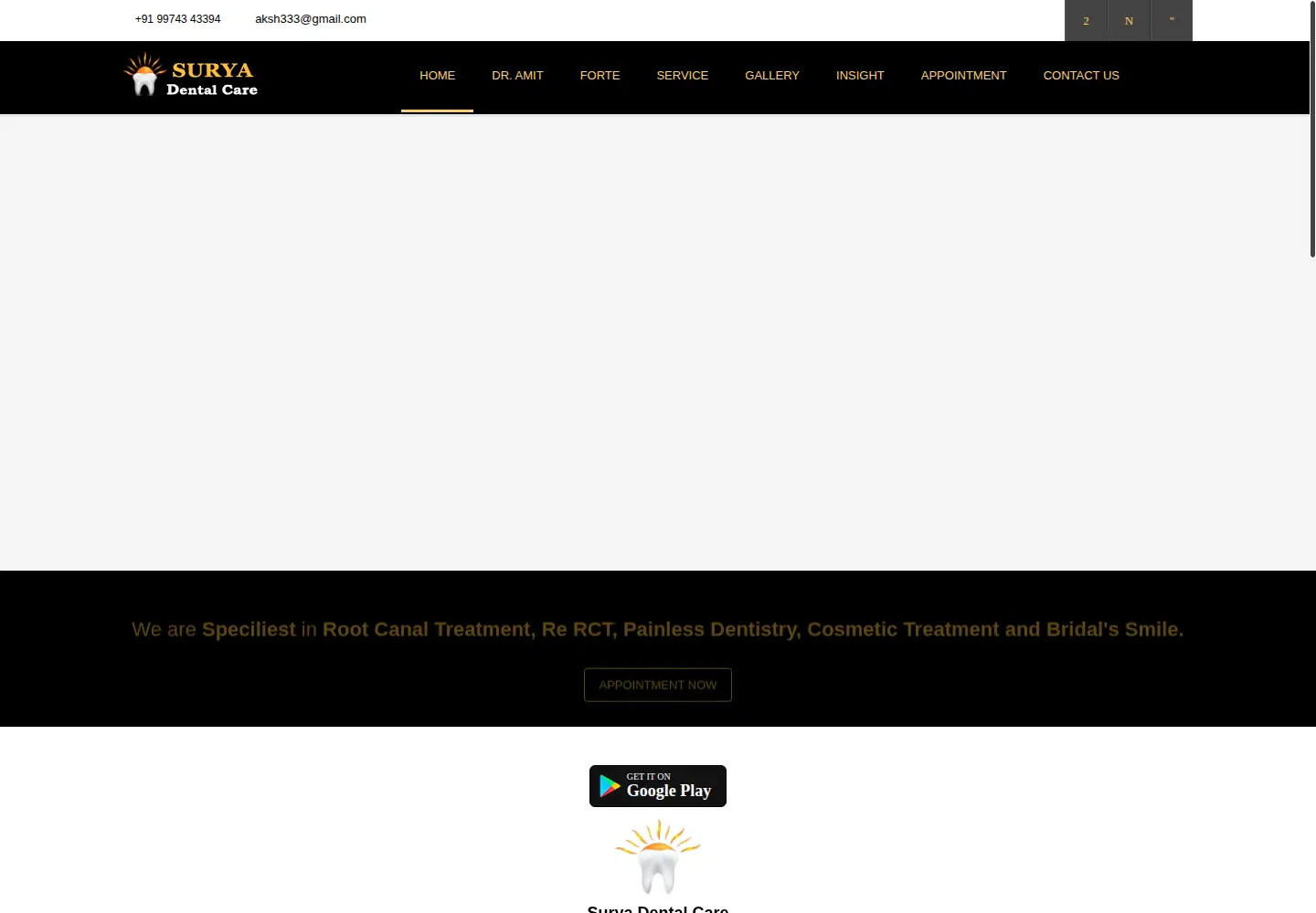 Screenshot of suryadentalcarerajkot.com