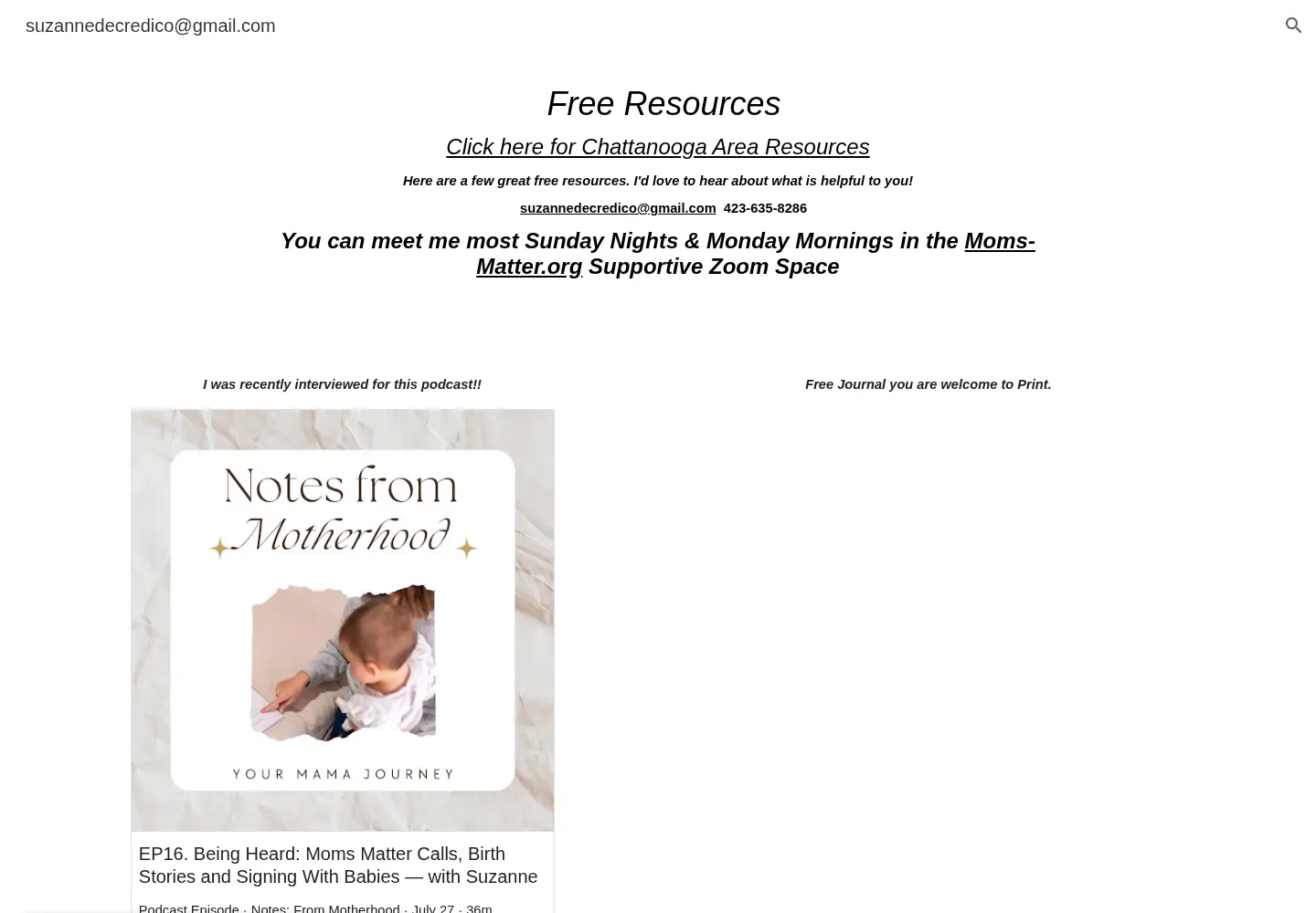 Screenshot of suzannedecredicodoula.com