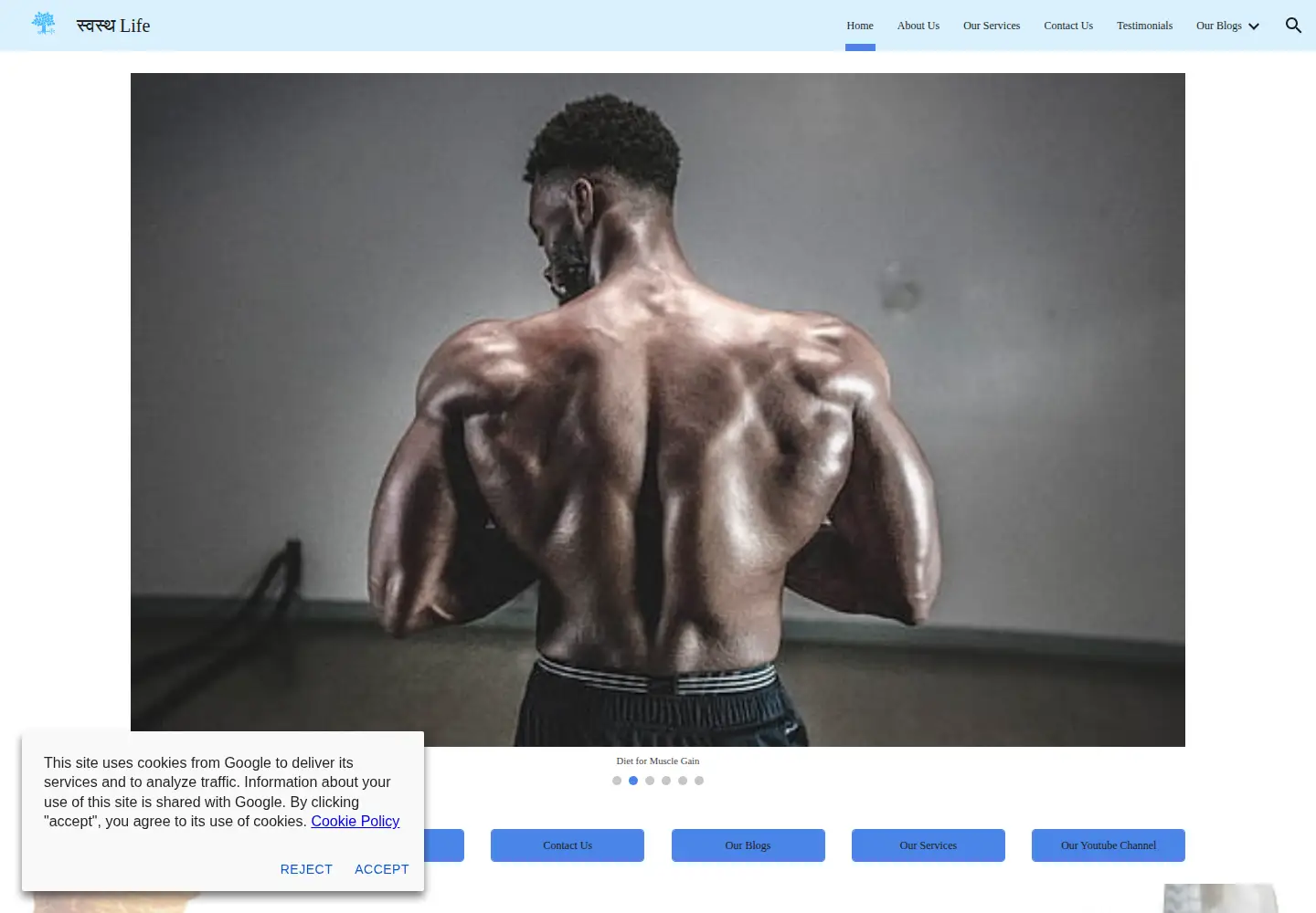 Captured homepage of swasthlife.com in the current scan