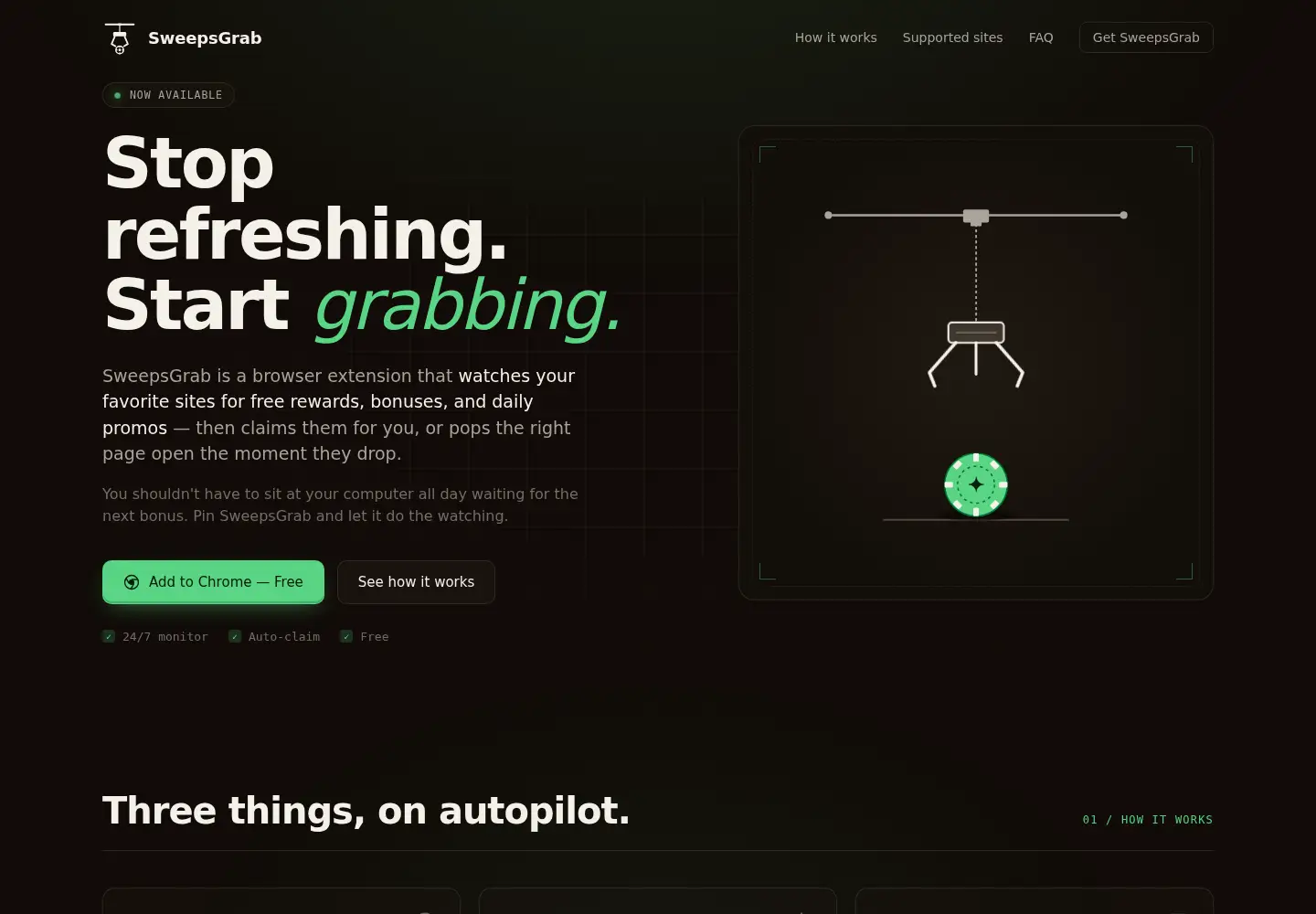 Screenshot of sweepsgrab.com