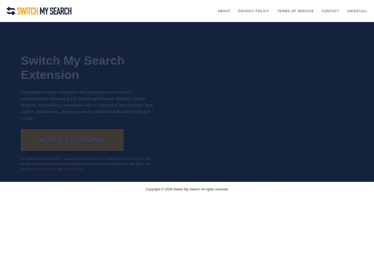 Captured homepage of switchmysearch.com in the current scan
