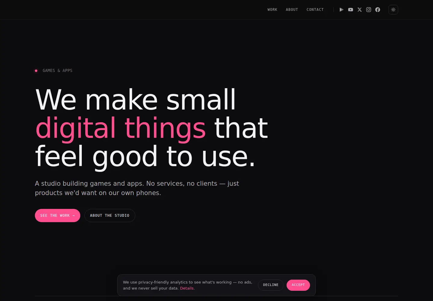 Captured homepage of switchonstudio.com in the current scan