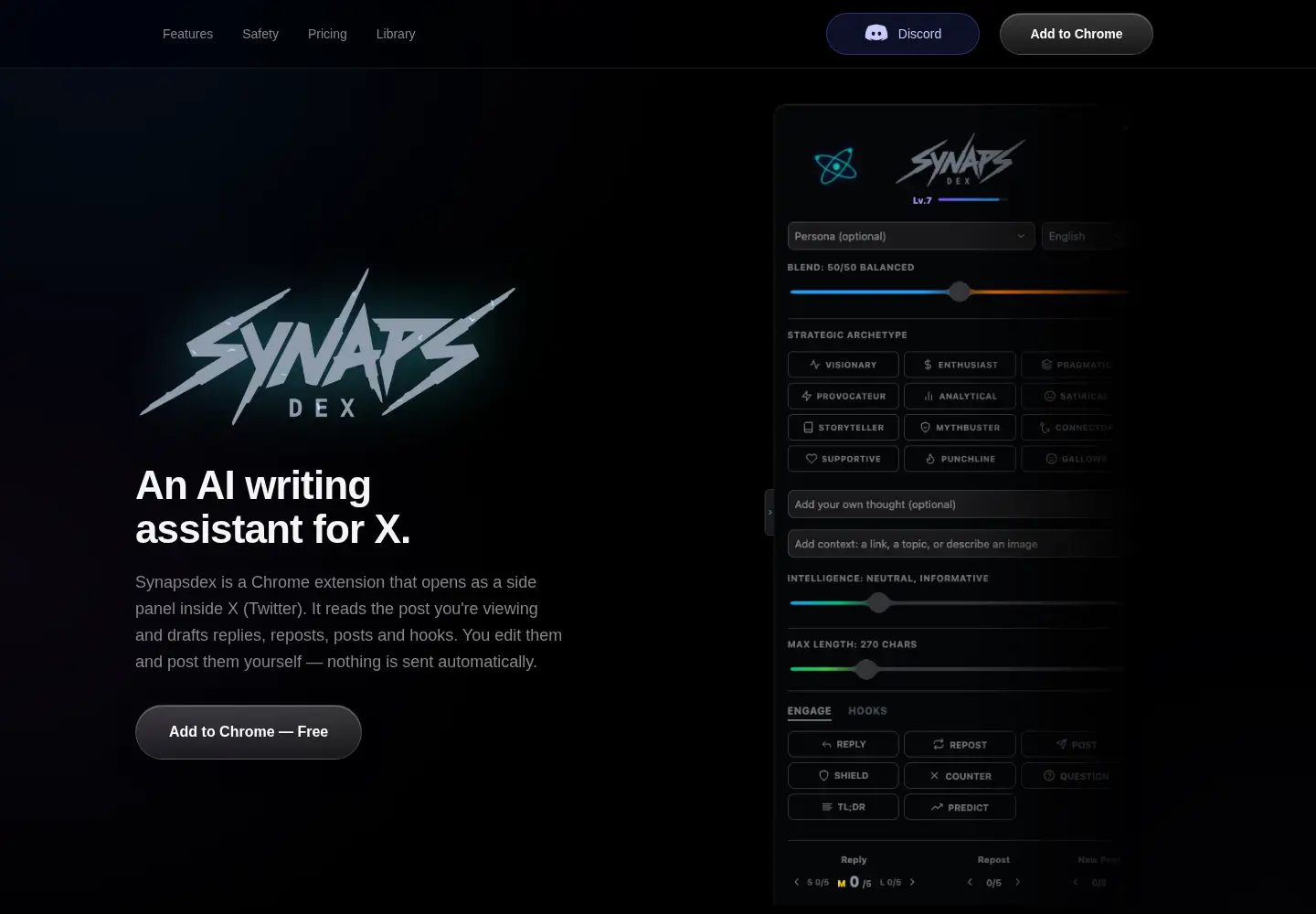 Captured homepage of synapsdex.com in the current scan