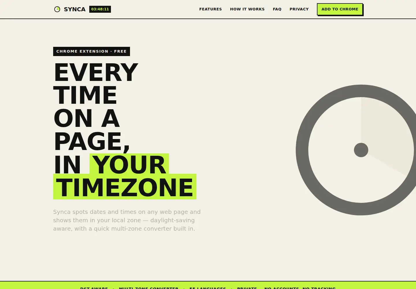 Captured homepage of synca-extension.com in the current scan