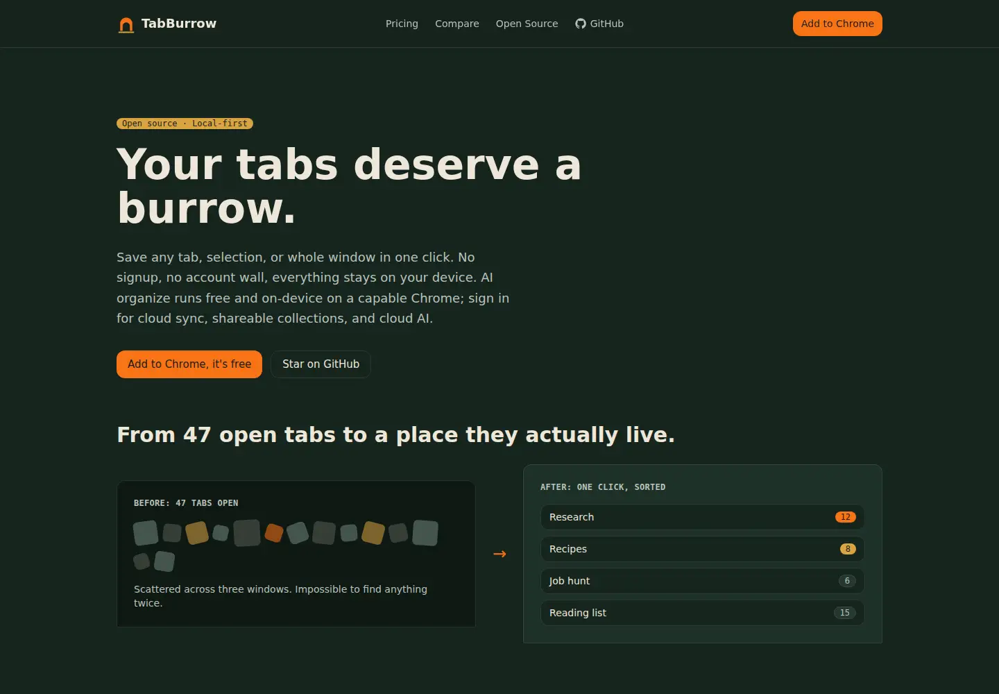 Captured homepage of tabburrow.com in the current scan