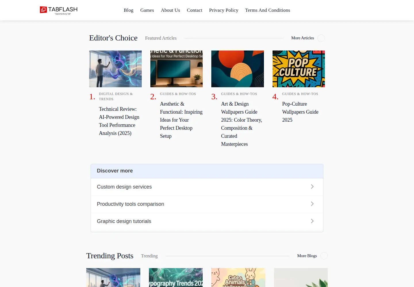 Screenshot of tabflash.com