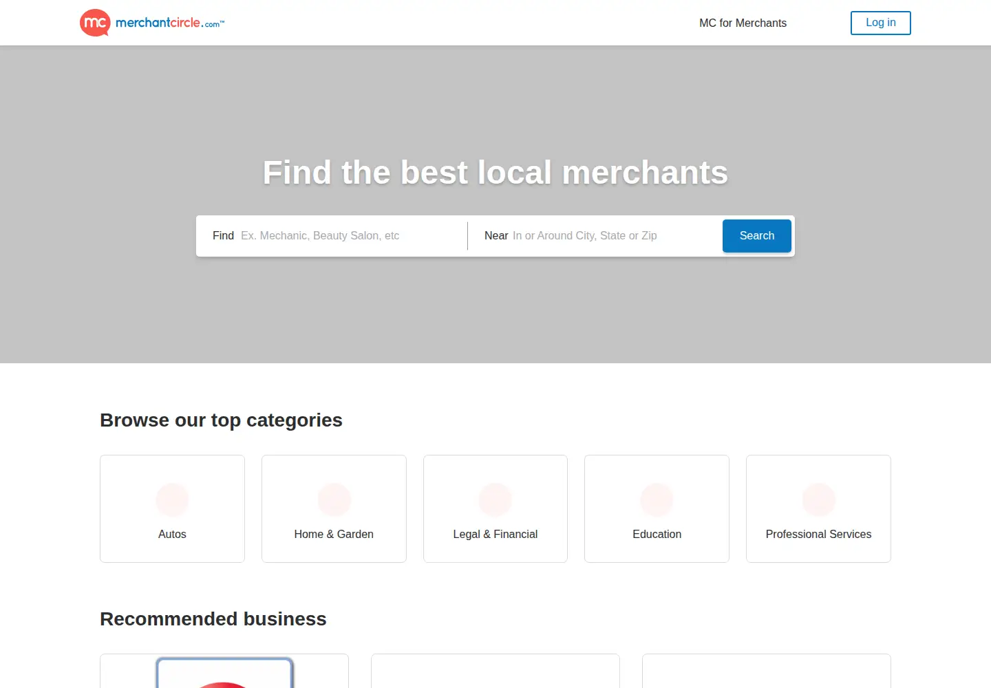Screenshot of merchantcircle.com