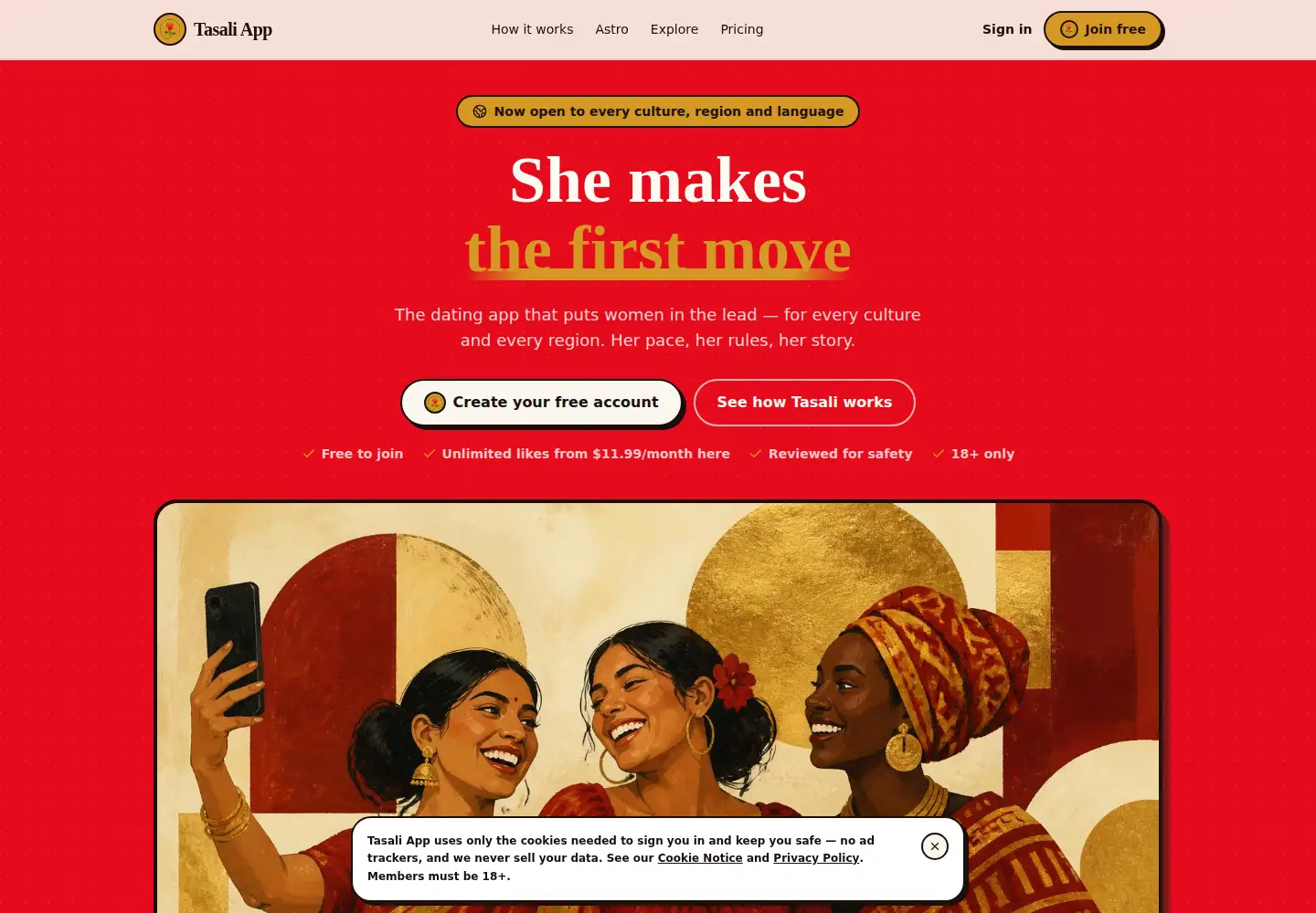 Screenshot of tasaliapp.com