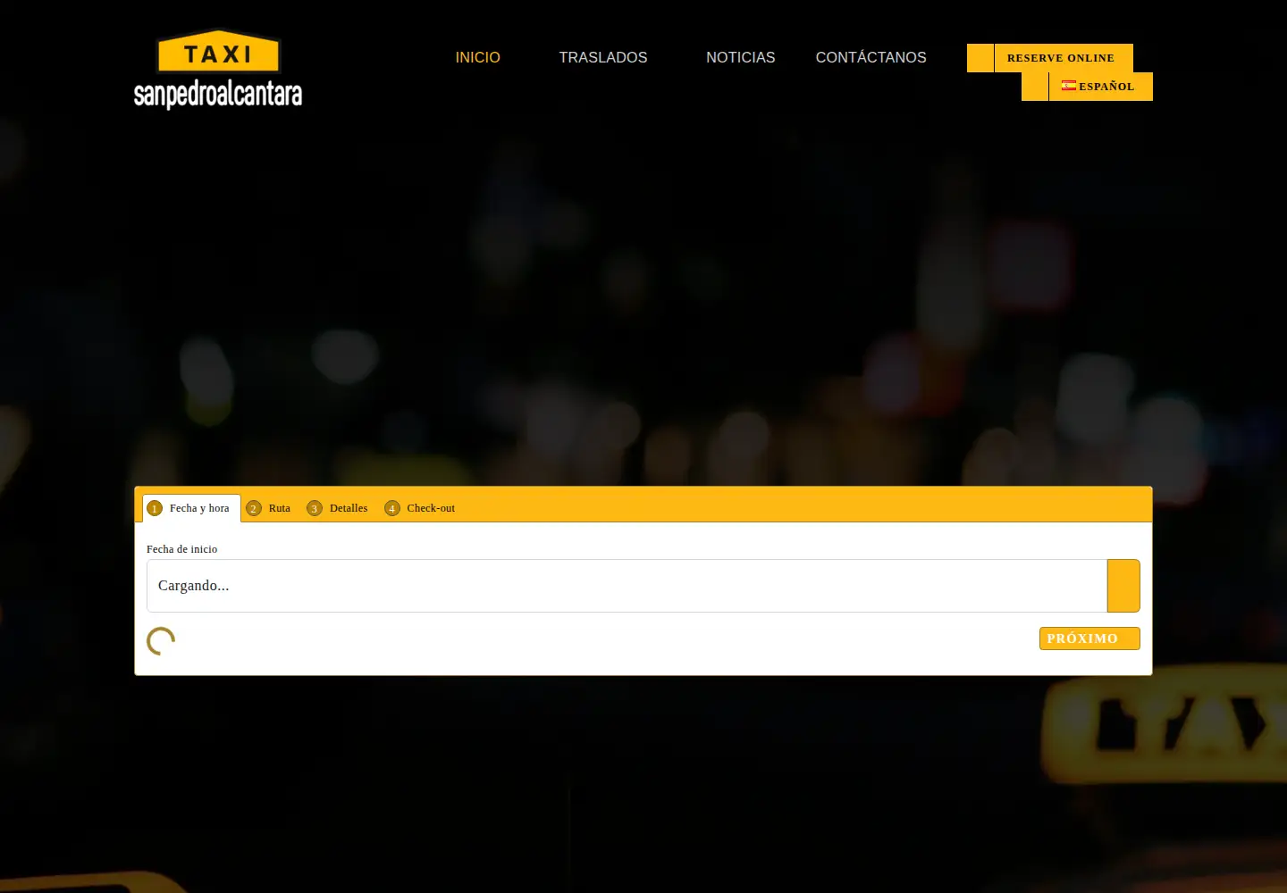Screenshot of taxisanpedroalcantara.com