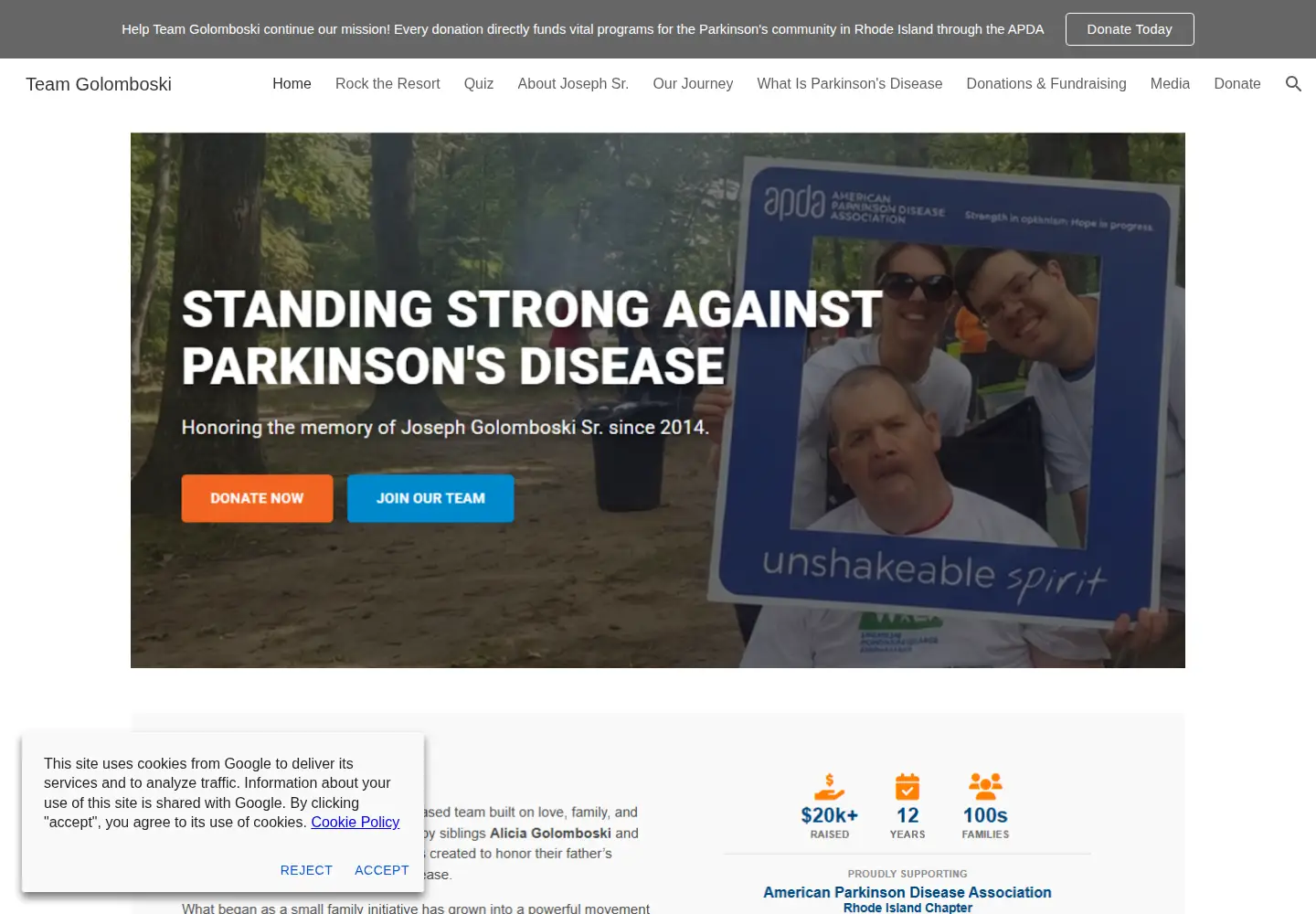 Screenshot of teamgolomboski.com