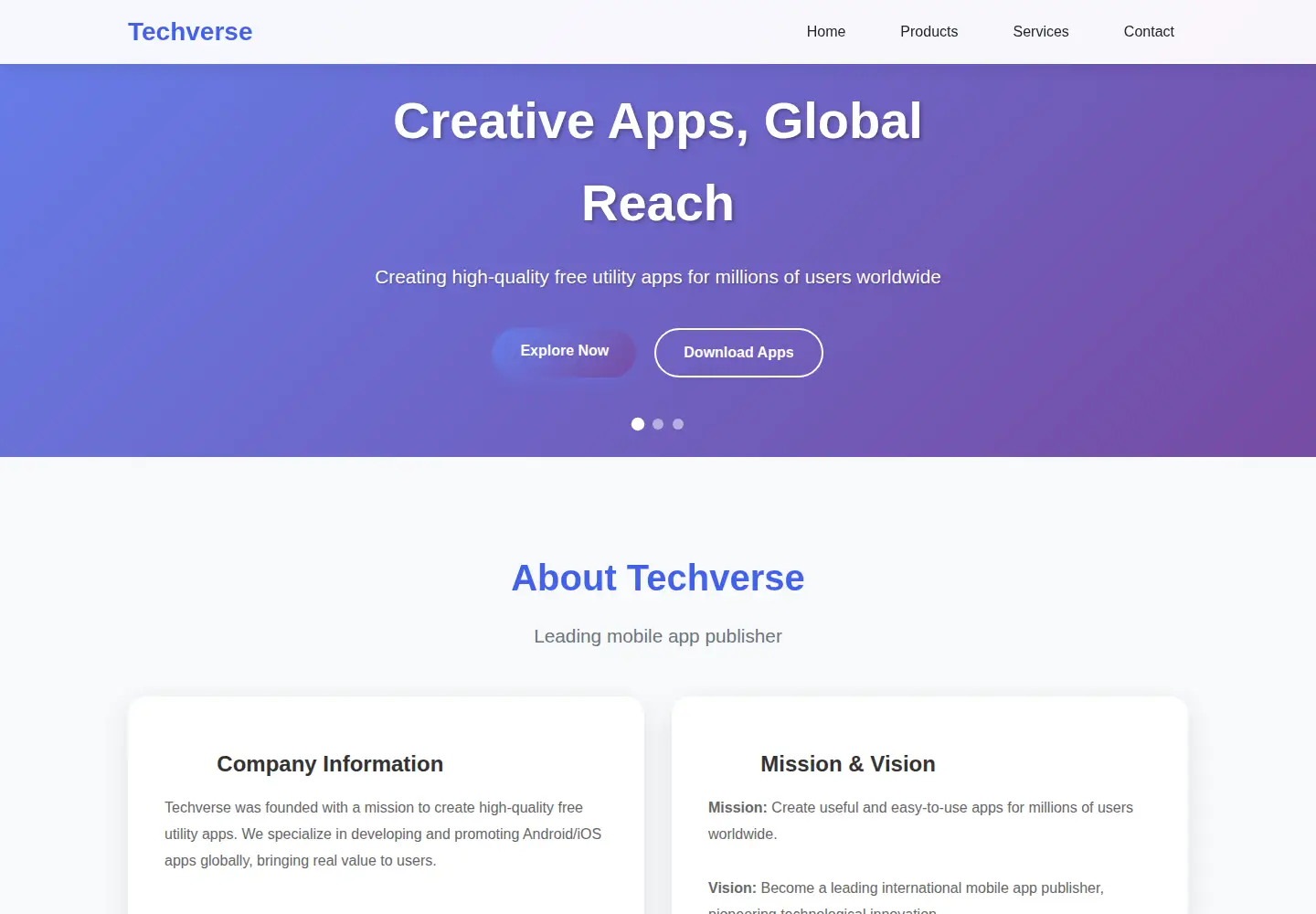 Screenshot of techverselimited.com