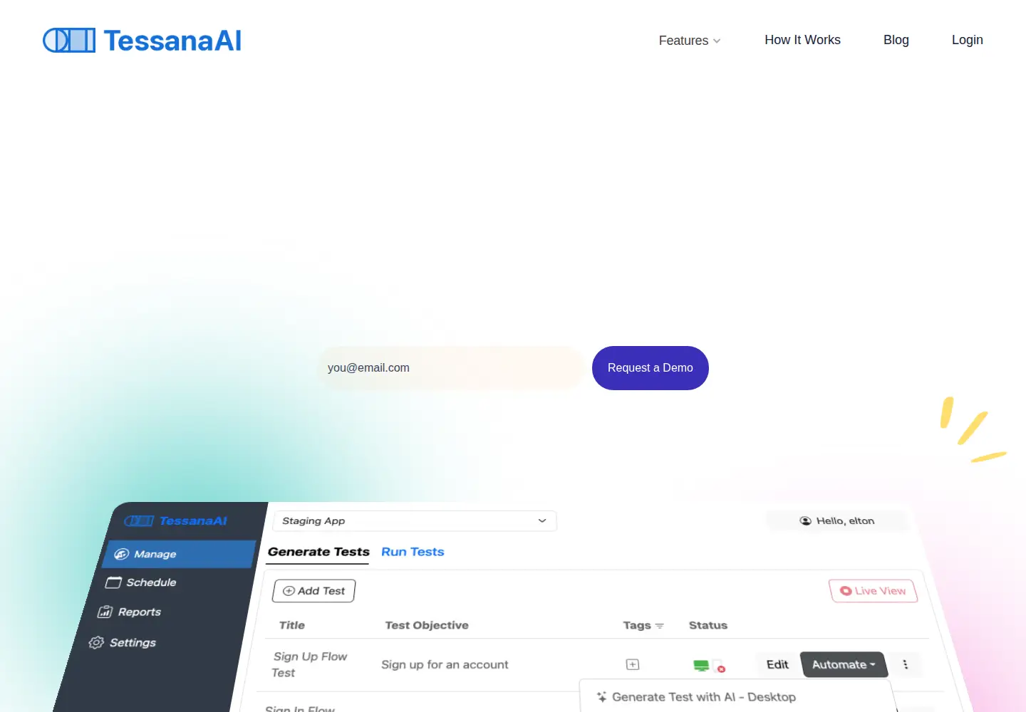 Screenshot of tessanaai.com