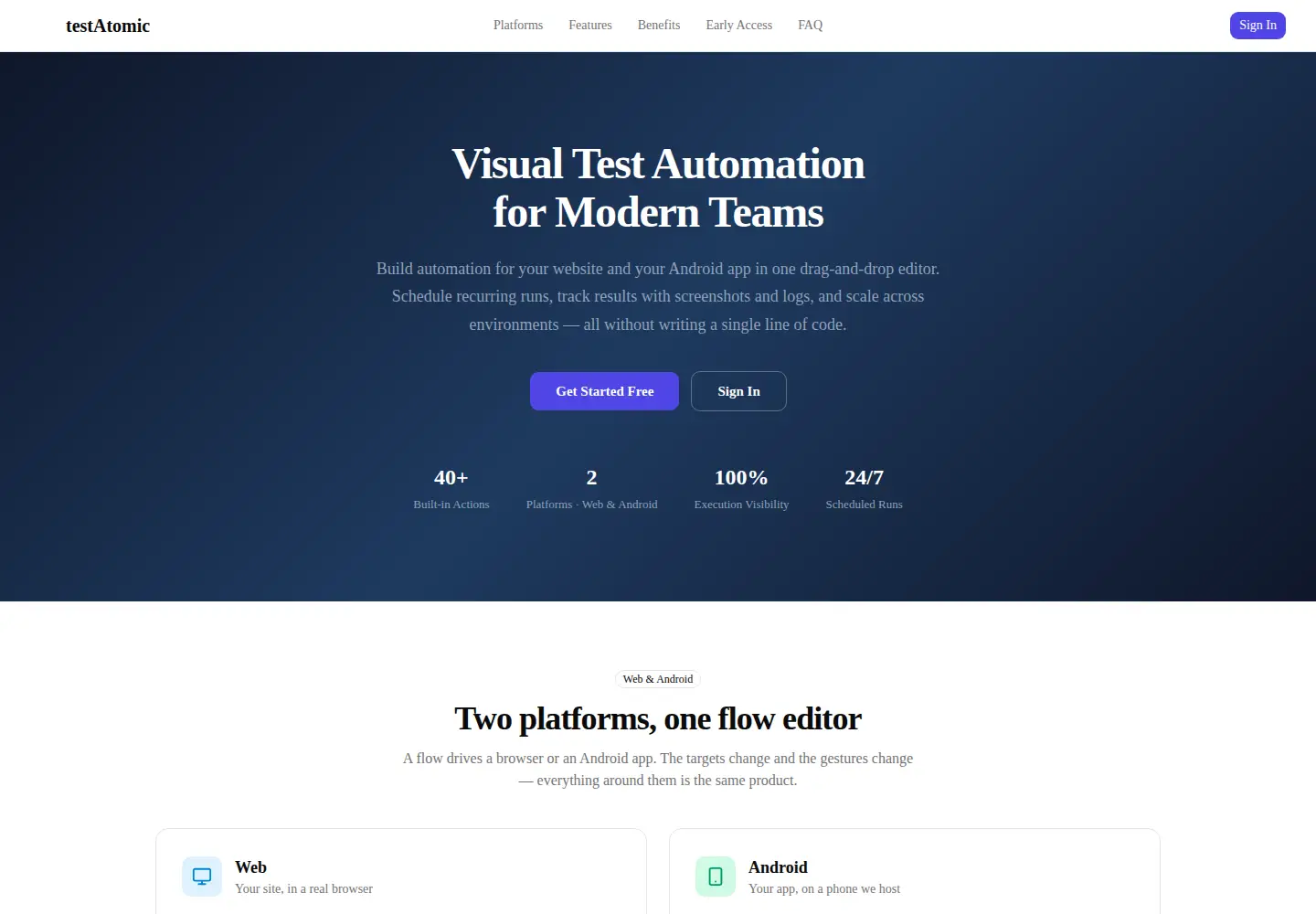 Screenshot of testatomic.com