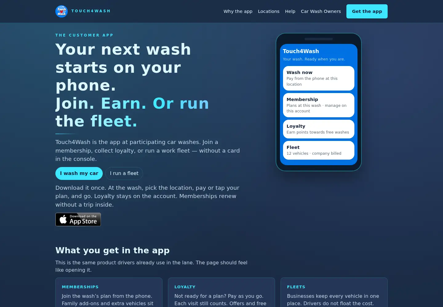 Screenshot of text4wash.com