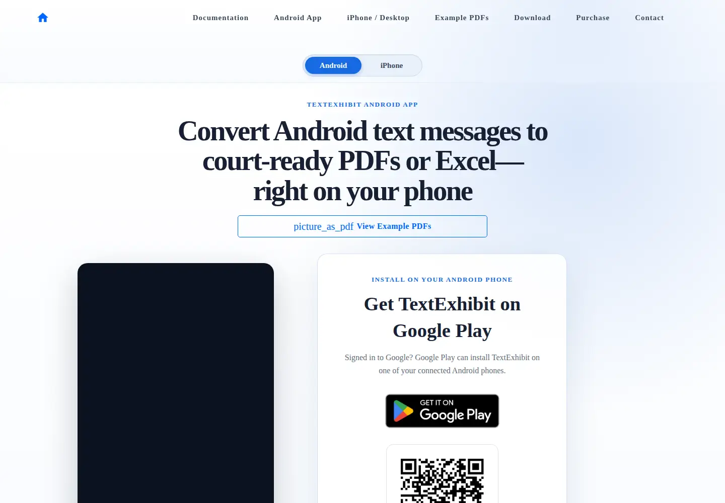 Screenshot of textexhibit.com
