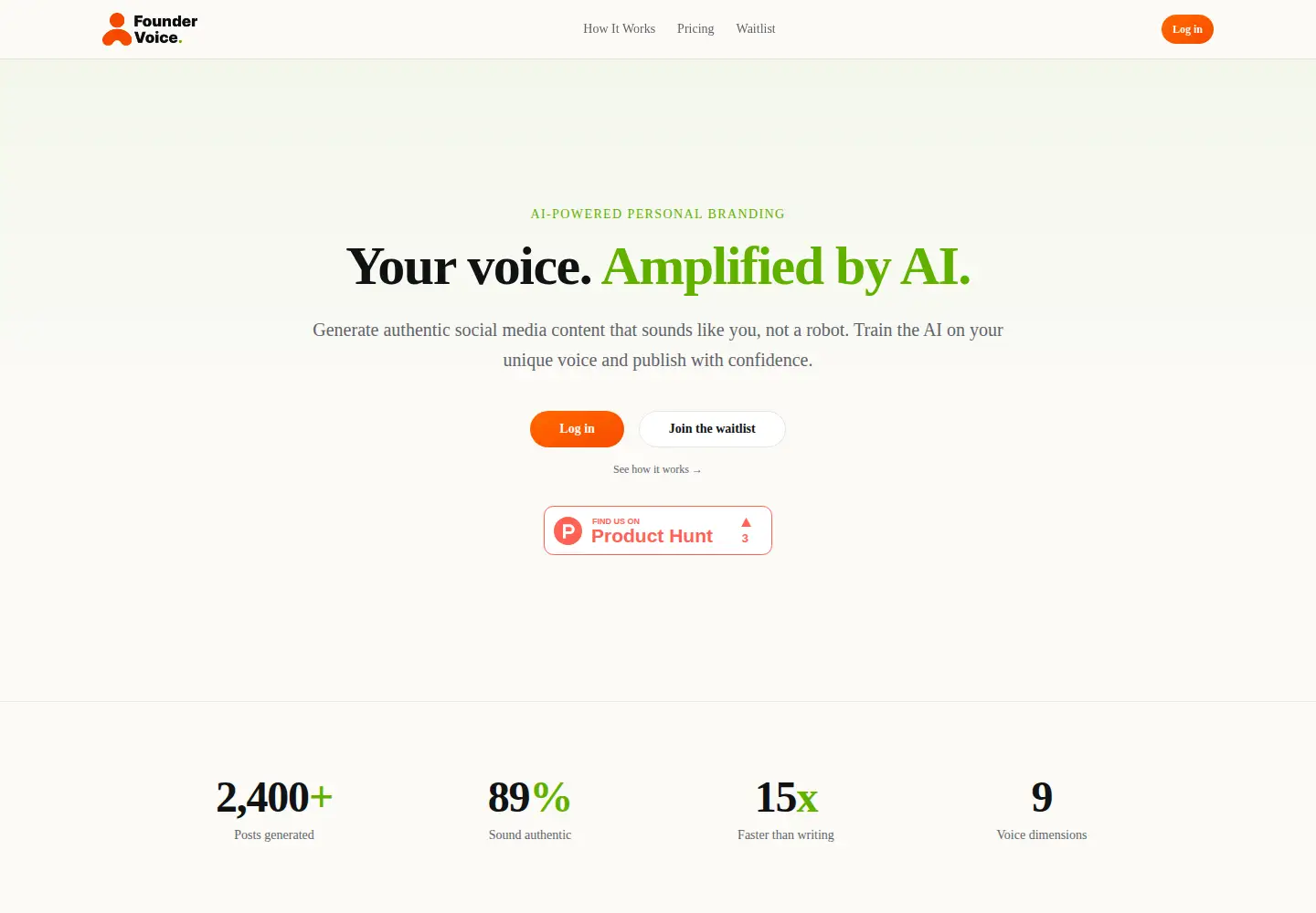 Captured homepage of thefoundervoice.com in the current scan