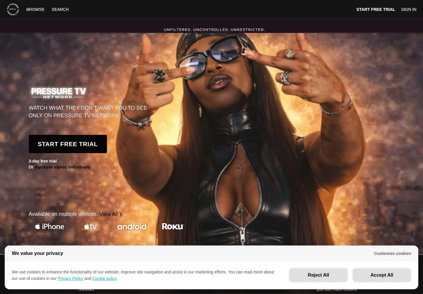 Screenshot of thepressuretv.com