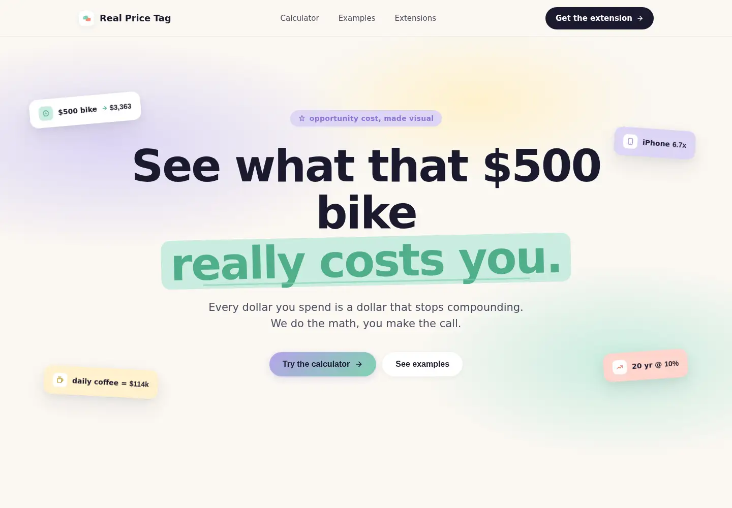 Captured homepage of therealpricetag.com in the current scan