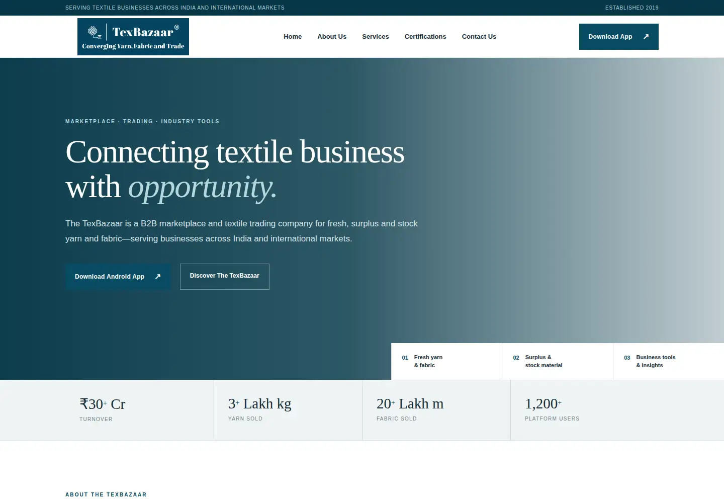 Screenshot of thetexbazaar.com