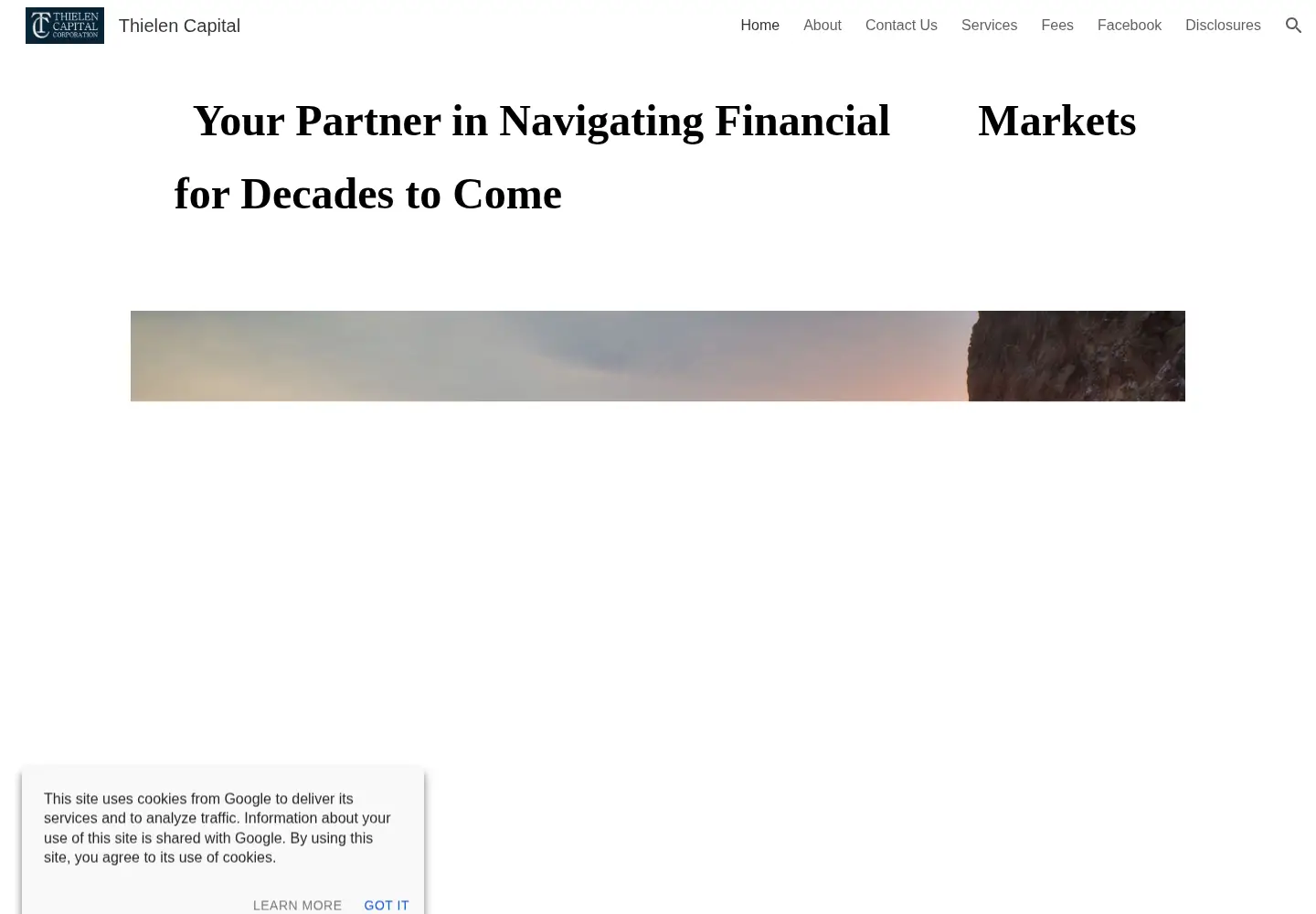 Captured homepage of thielencapital.com in the current scan
