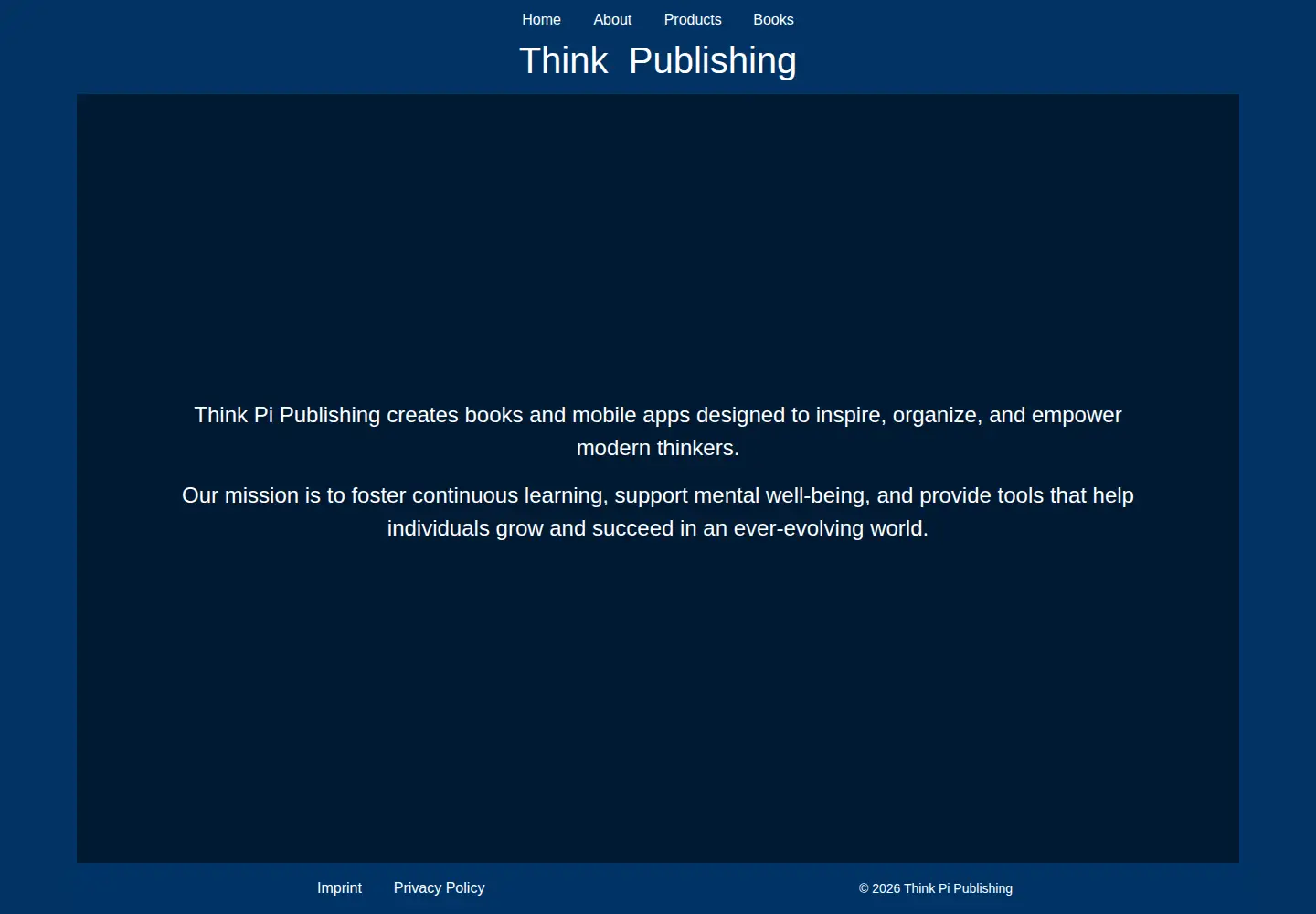 Screenshot of thinkpipublishing.com