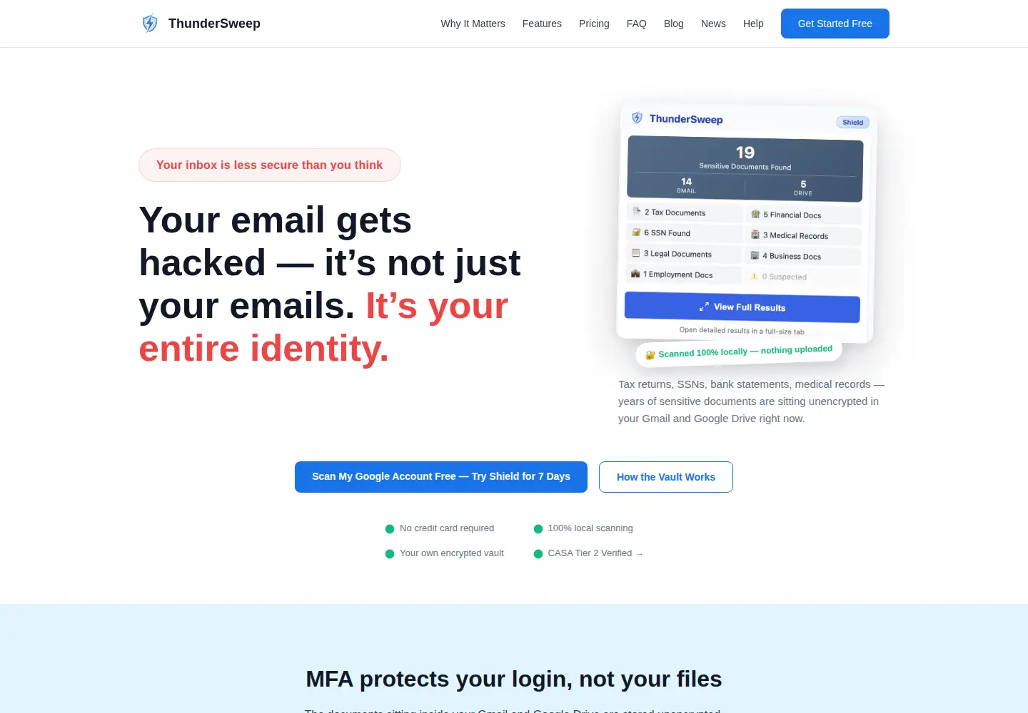 Screenshot of thundersweep.com