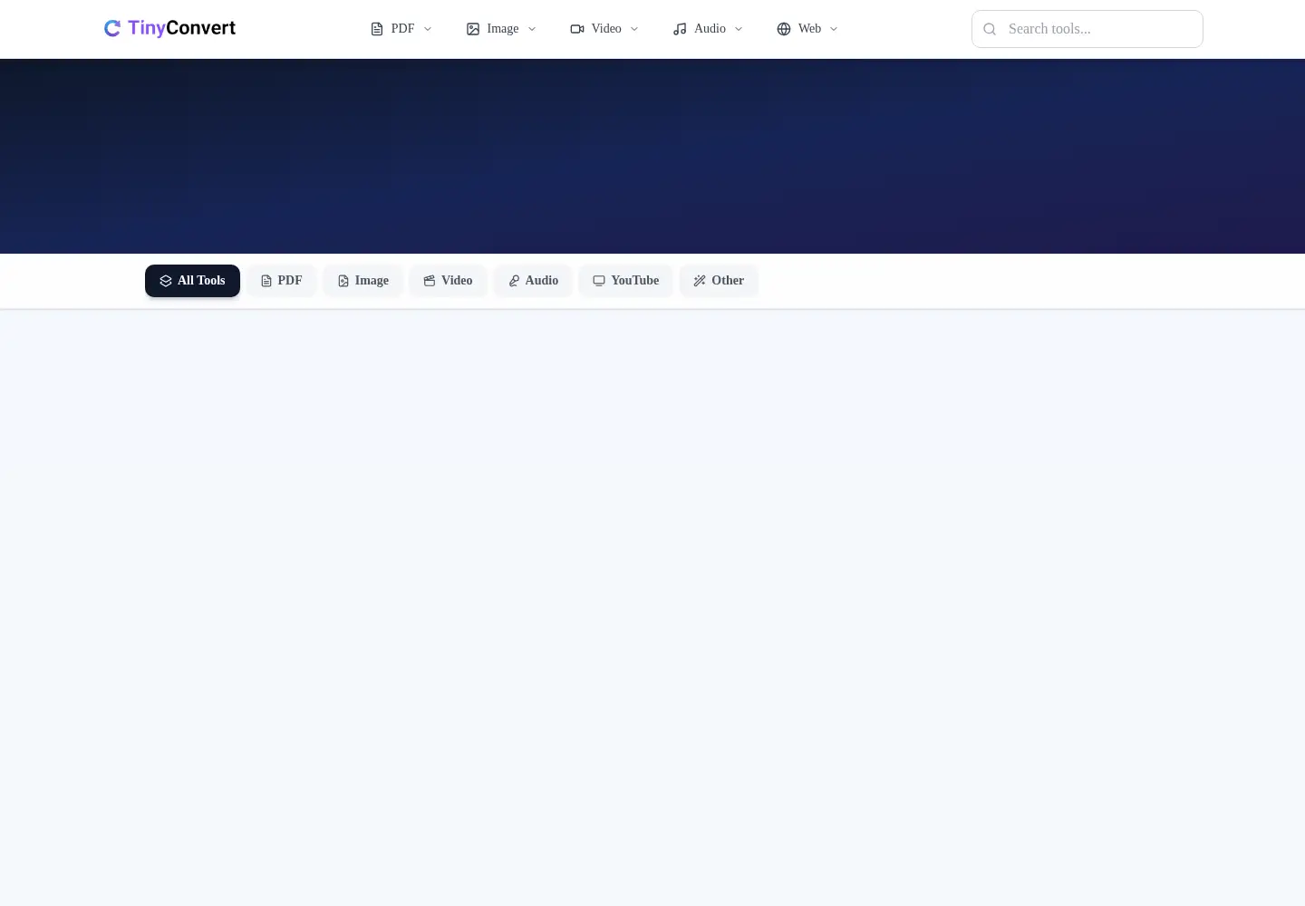 Screenshot of tinyconvert.com