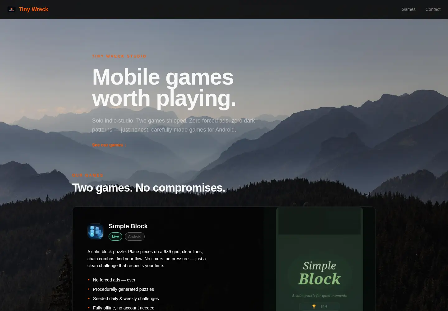 Screenshot of tinywreck.com