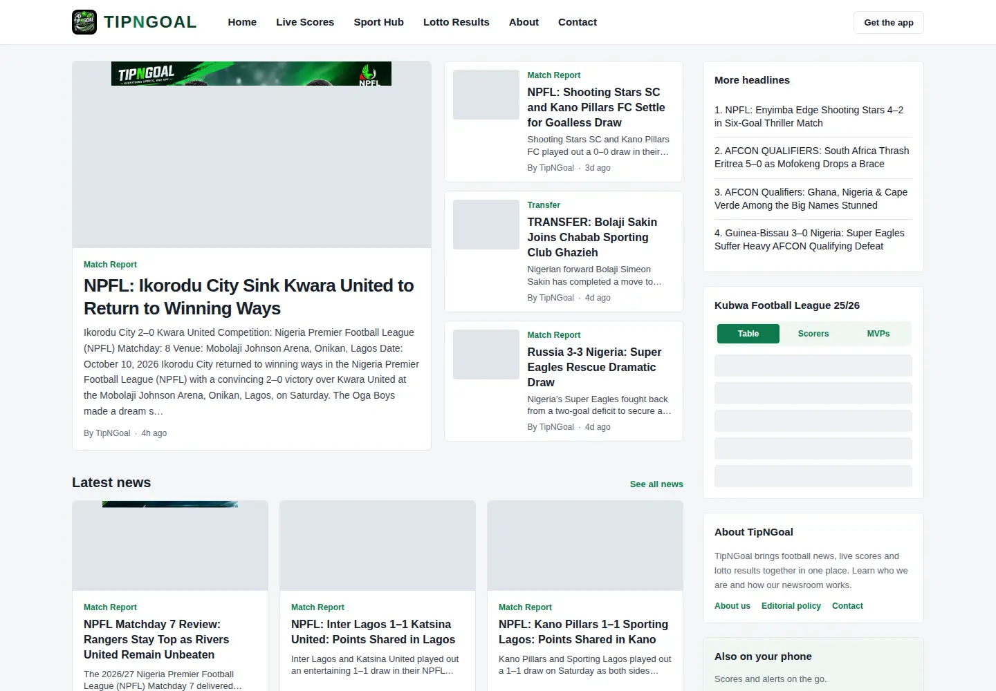 Screenshot of tipngoal.com