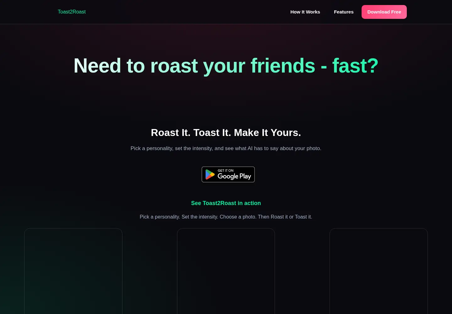 Captured homepage of toast2roast.com in the current scan