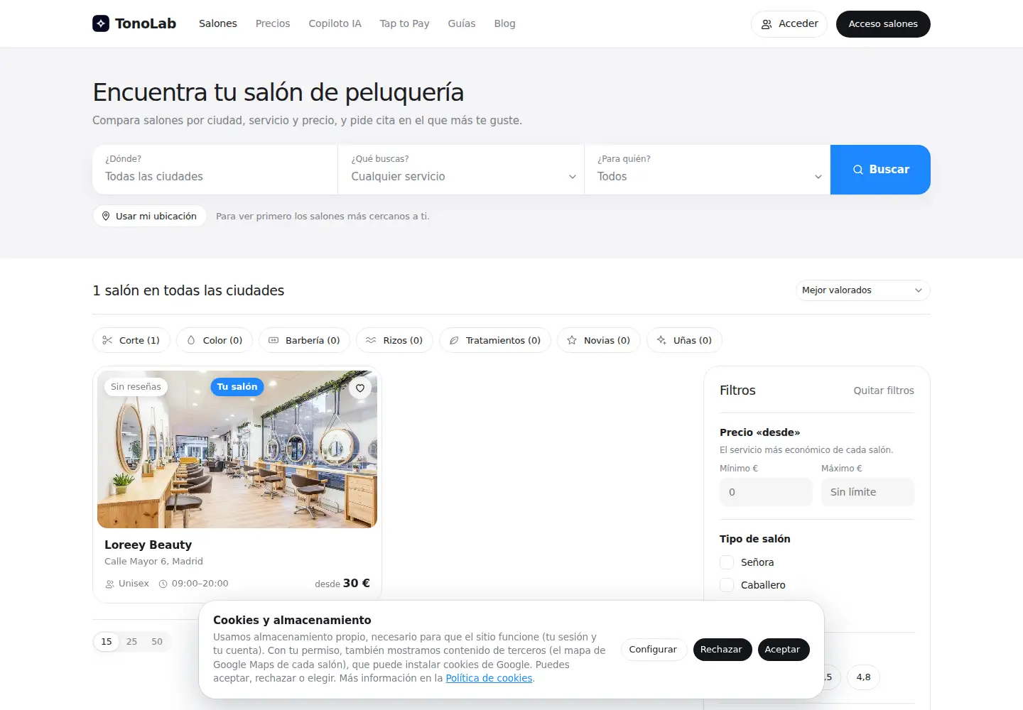 Screenshot of tonolab.com