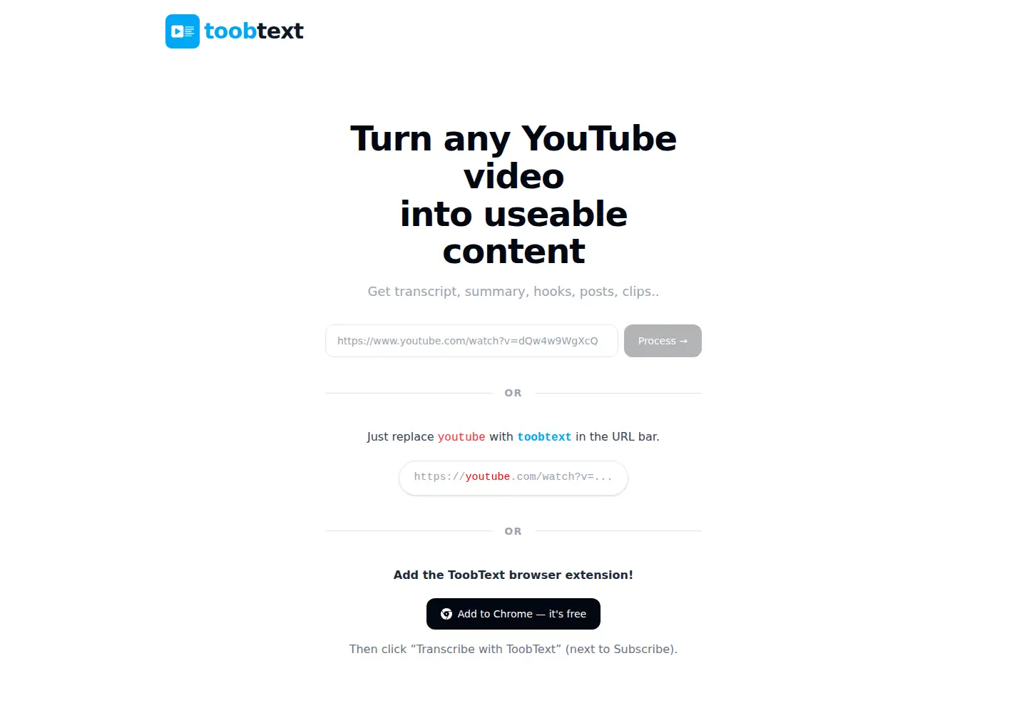 Captured homepage of toobtext.com in the current scan