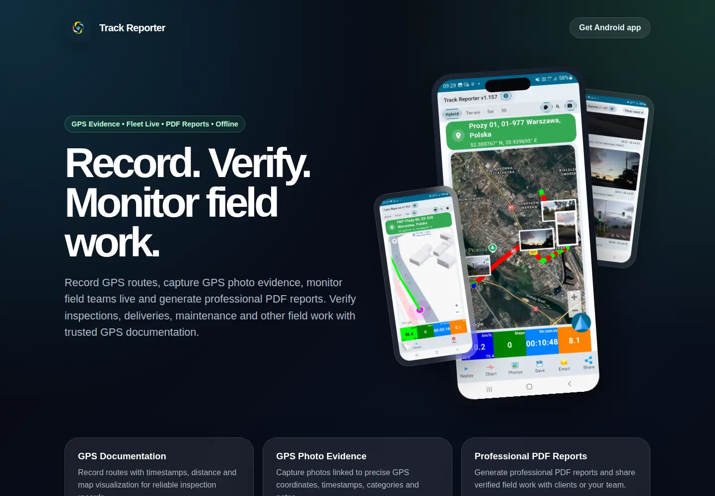 Screenshot of trackreporter.com