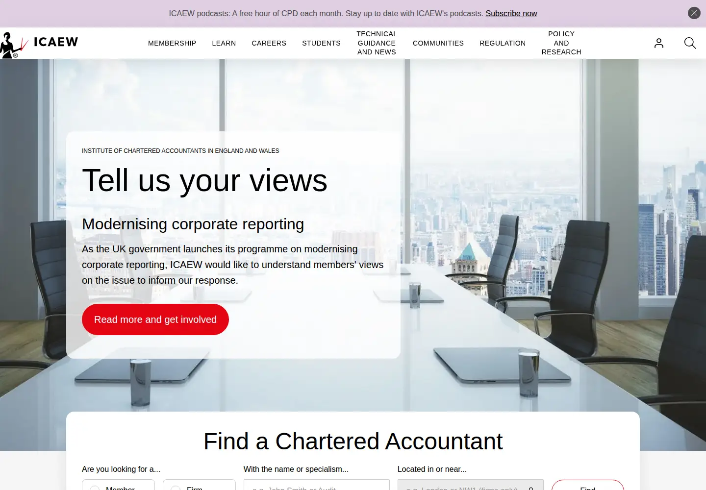 Screenshot of icaew.com