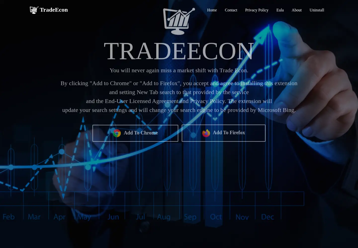 Captured homepage of tradeecon.com in the current scan