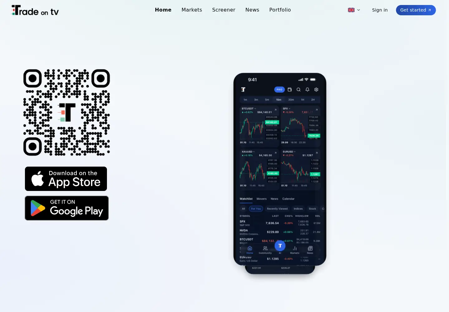 Screenshot of tradeontv.com