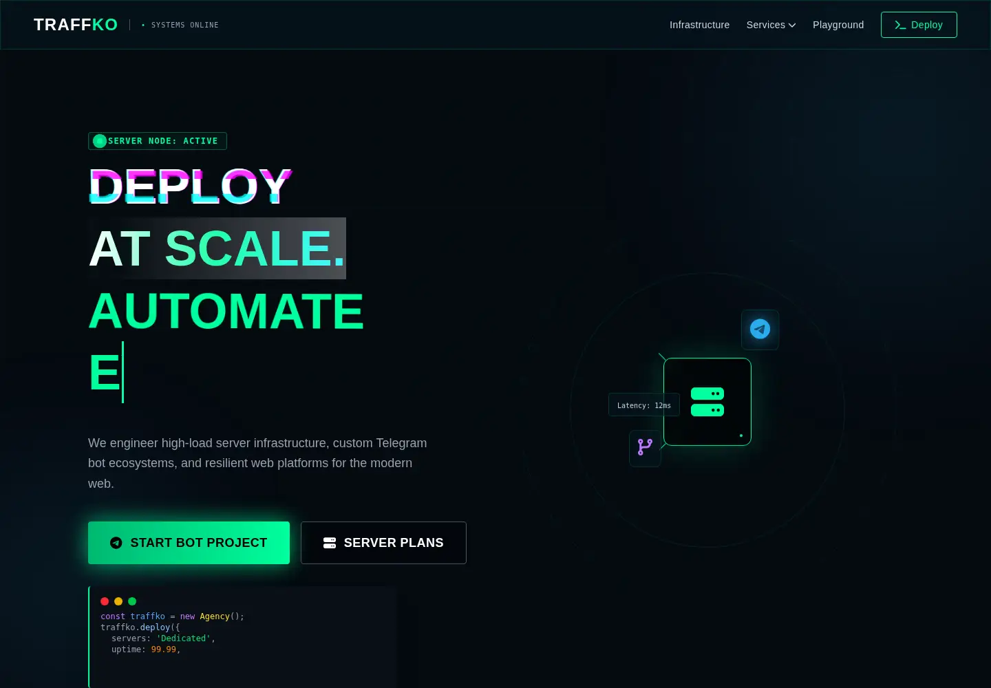 Captured homepage of traffko.com in the current scan