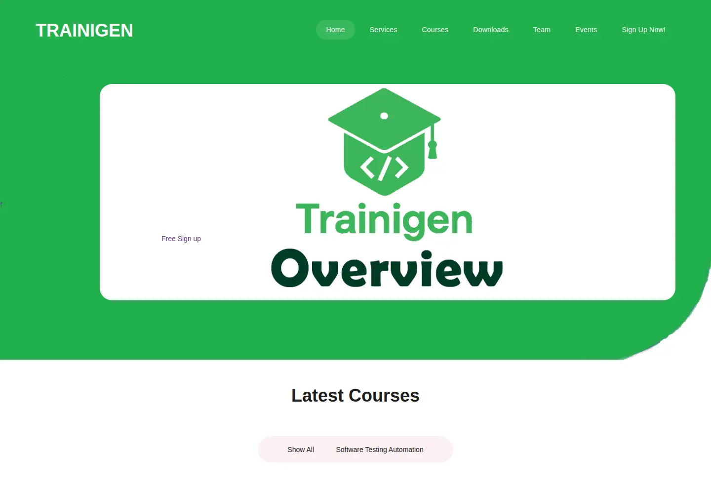 Screenshot of trainigen.com