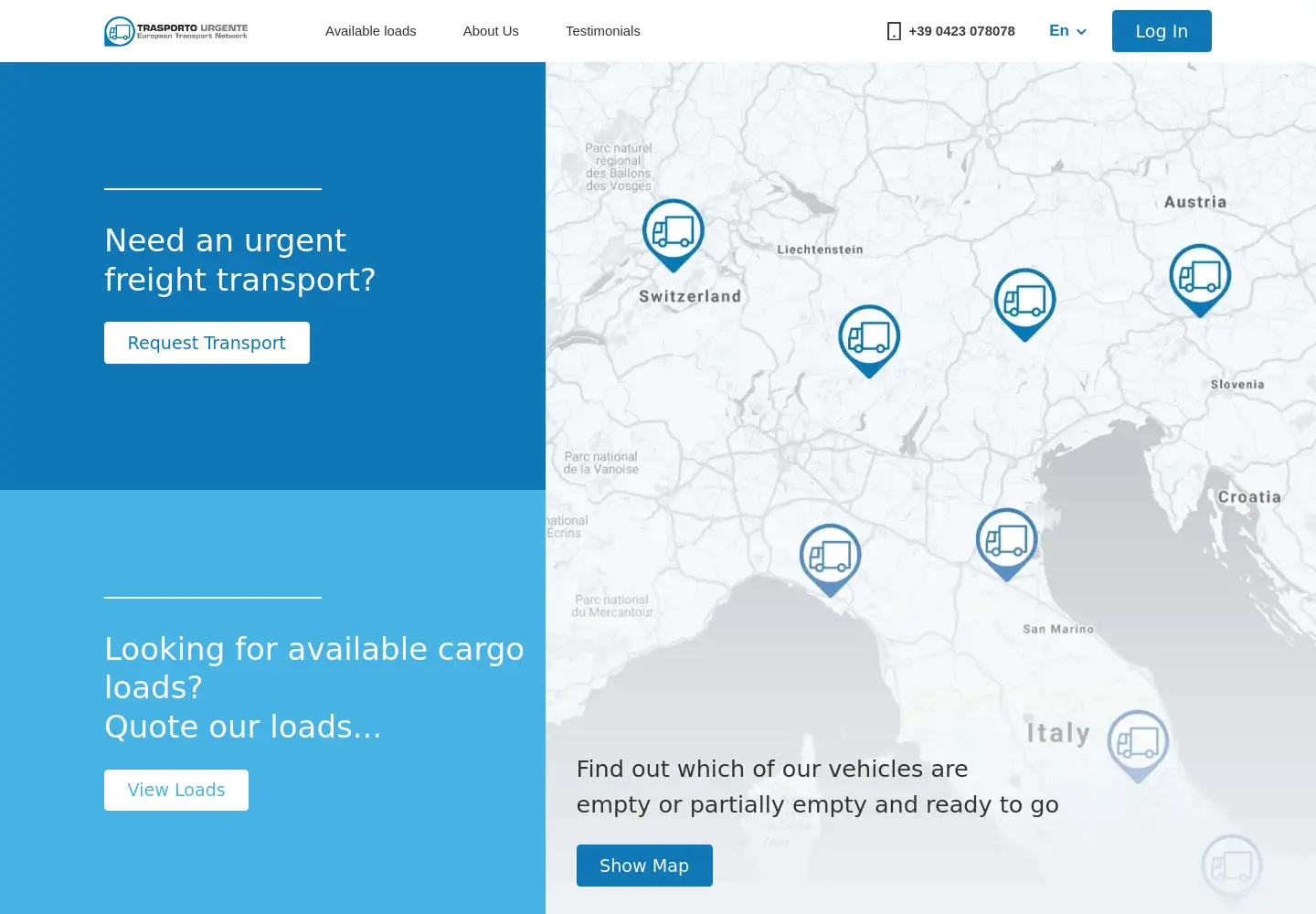 Screenshot of trasportourgente.com